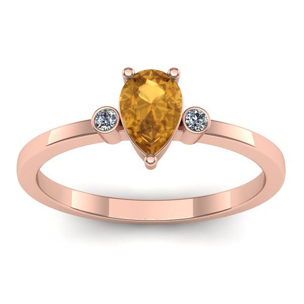 Inel cu citrin lacrima