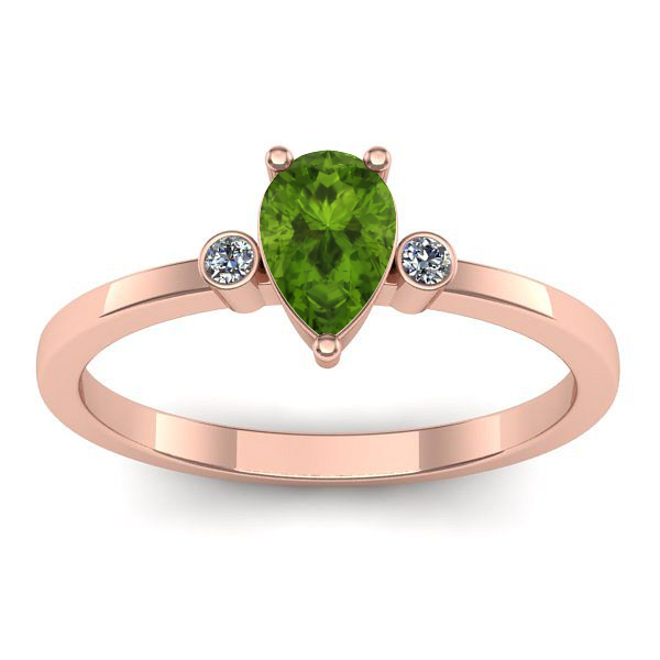 Inel cu peridot lacrima