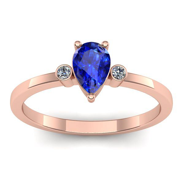 Inel logodna cu safir lacrima