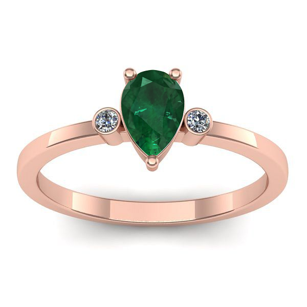 Inel logodna cu smarald lacrima