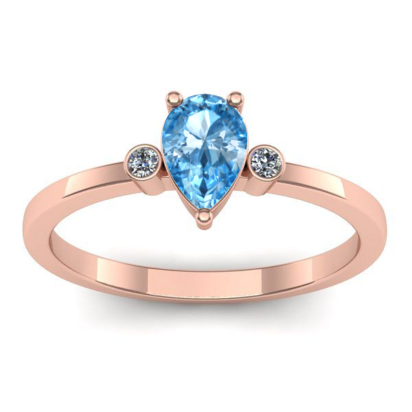 Inel de logodna cu topaz blue lacrima
