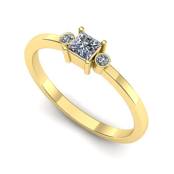 Inel de logodna din aur galben cu diamant