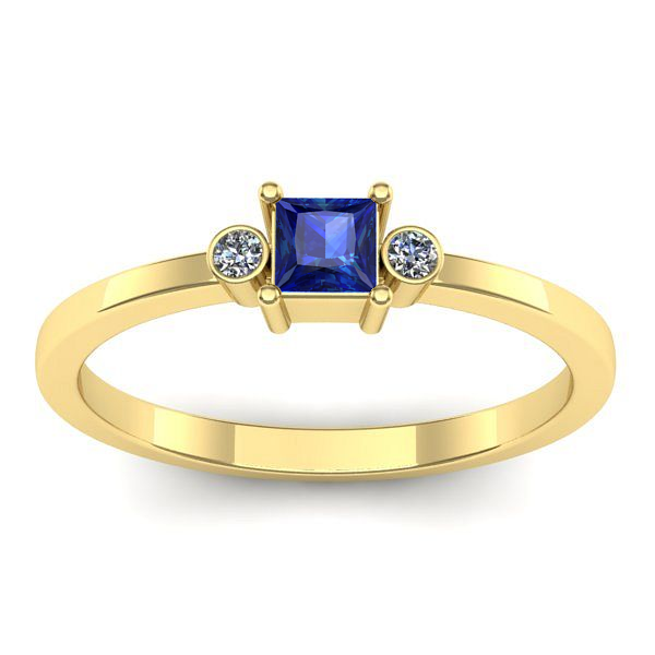 Inel cu safir patrat