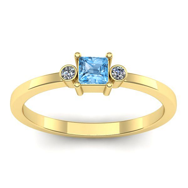 Inel logodna cu topaz blue patrat