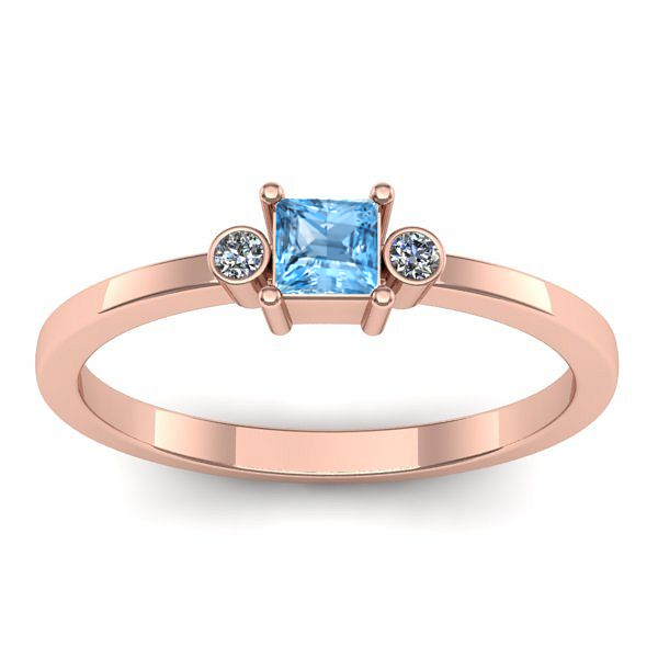 Inel de logodna cu topaz blue patrat