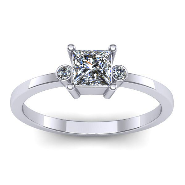 Inel cu diamant patrat