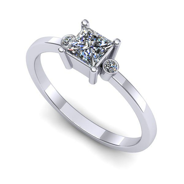 Inel logodna din aur alb cu diamant