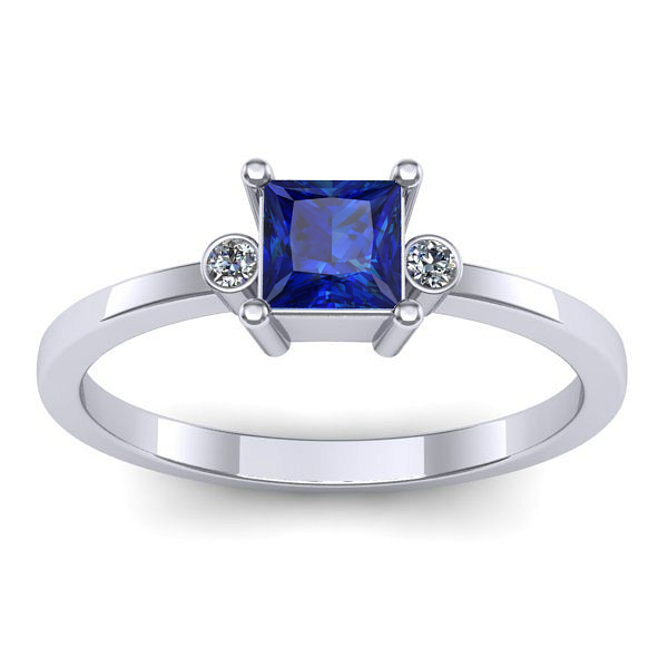 Inel de logodna cu safir patrat