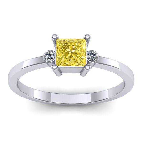 Inel cu safir galben patrat