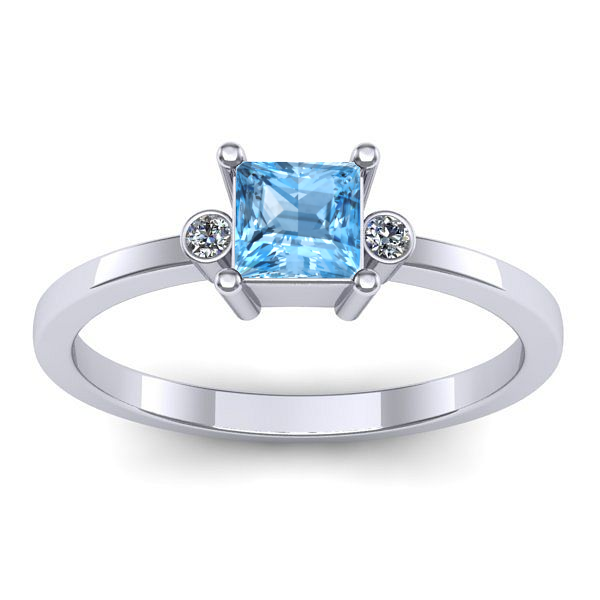 Inel logodna cu topaz blue patrat