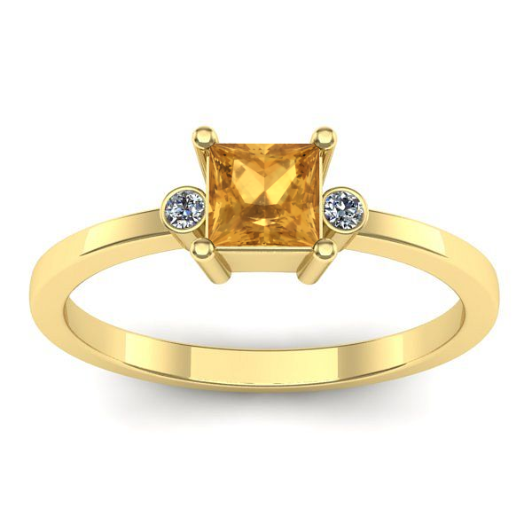 Inel de logodna cu citrin patrat