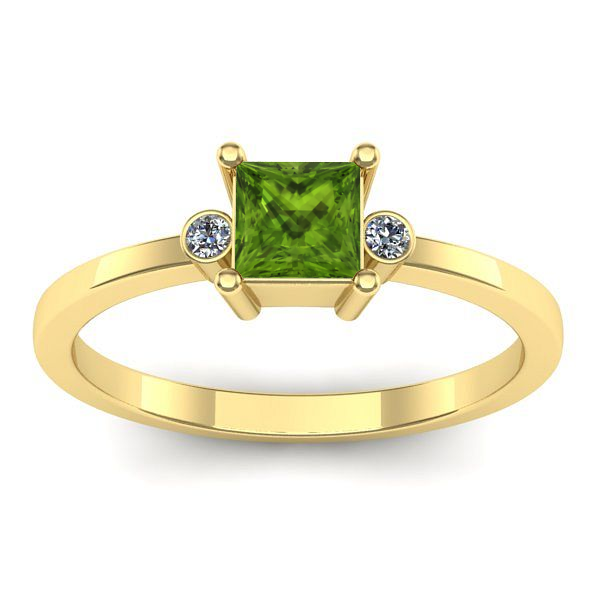 Inel logodna cu peridot patrat