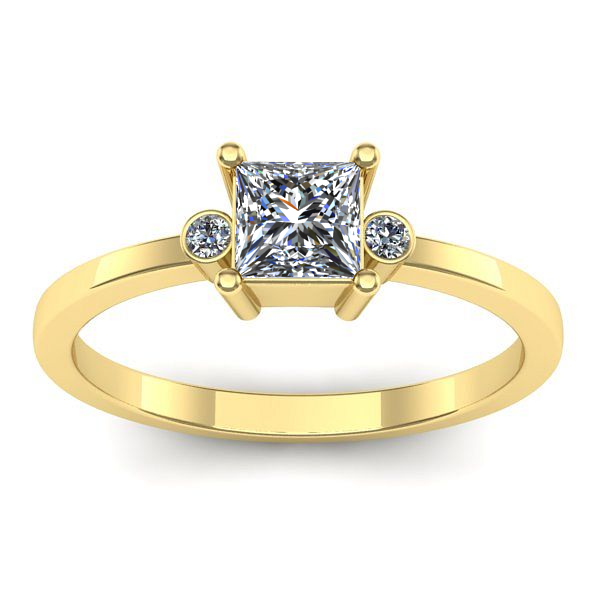 Inel logodna cu safir alb patrat