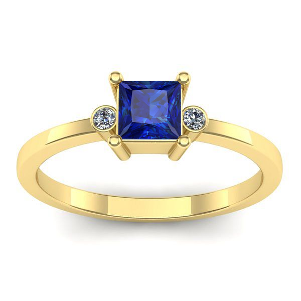 Inel cu safir patrat