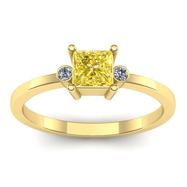 Inel de logodna cu safir galben patrat