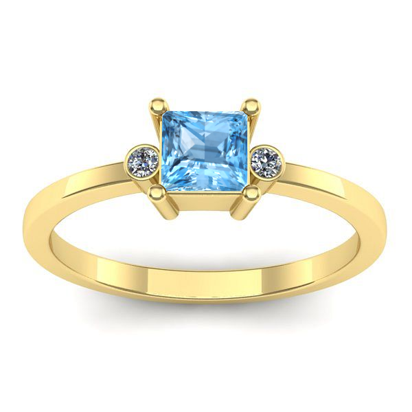 Inel cu topaz blue patrat