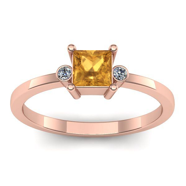 Inel logodna cu citrin patrat