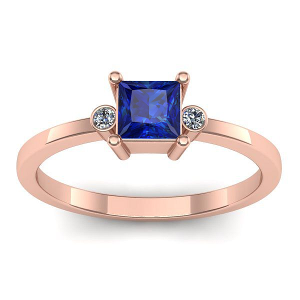 Inel de logodna cu safir patrat