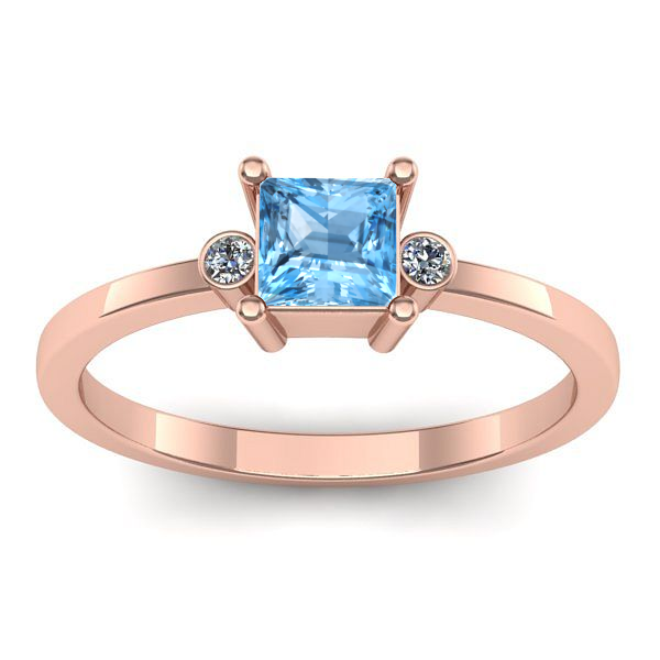 Inel cu topaz blue patrat