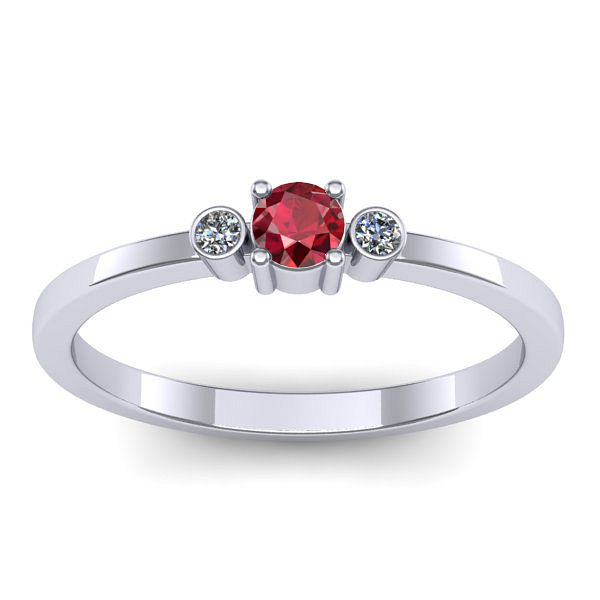 Inel de logodna cu rubin rotund