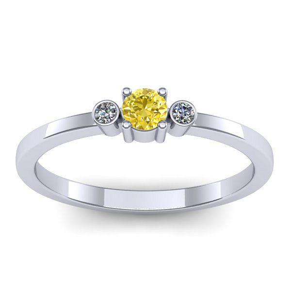 Inel logodna cu safir galben rotund