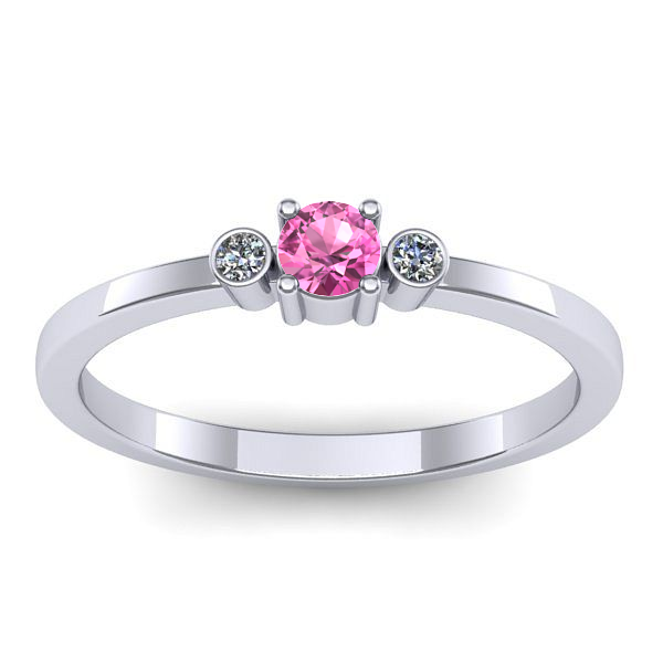 Inel de logodna cu safir roz rotund