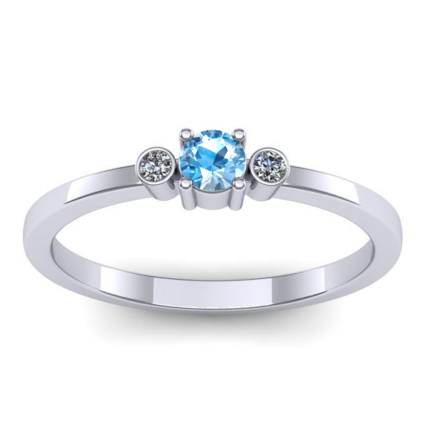 Inel cu topaz blue rotund