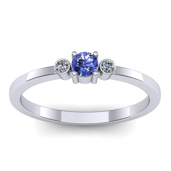 Inel logodna cu tanzanit rotund