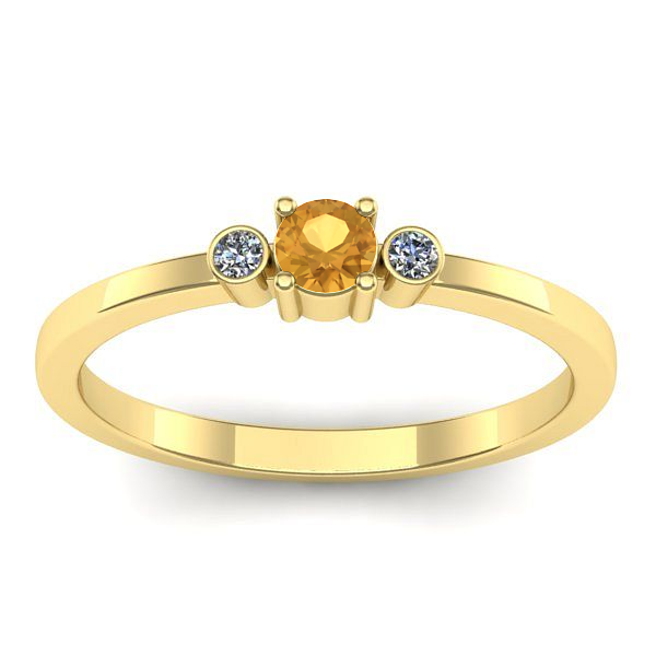 Inel de logodna cu citrin rotund