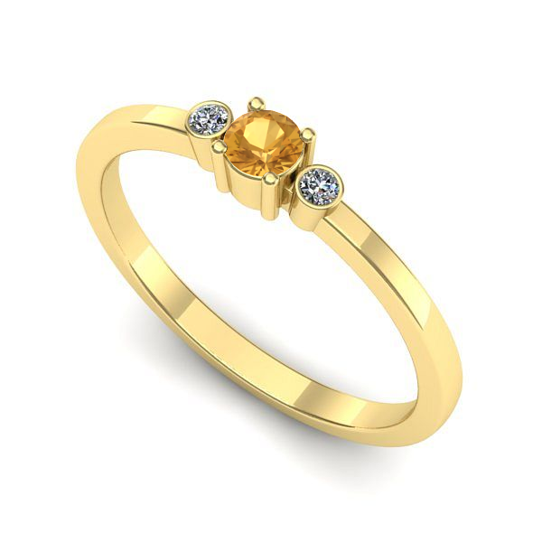 Inel din aur galben cu citrin