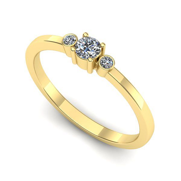 Inel logodna din aur galben cu diamant