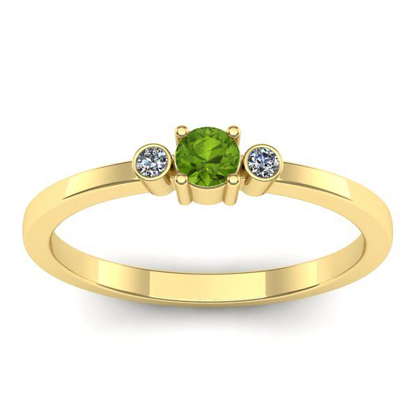 Inel cu peridot rotund