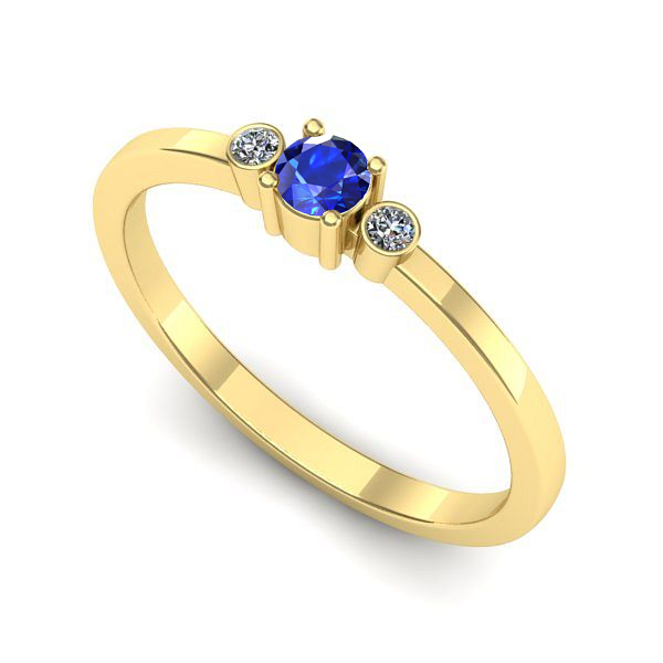 Inel de logodna din aur galben cu safir