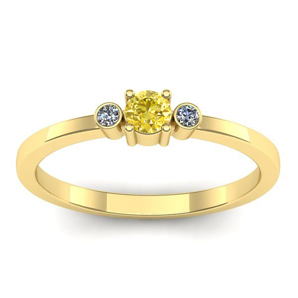 Inel logodna cu safir galben rotund