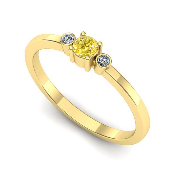 Inel de logodna din aur galben cu safir galben