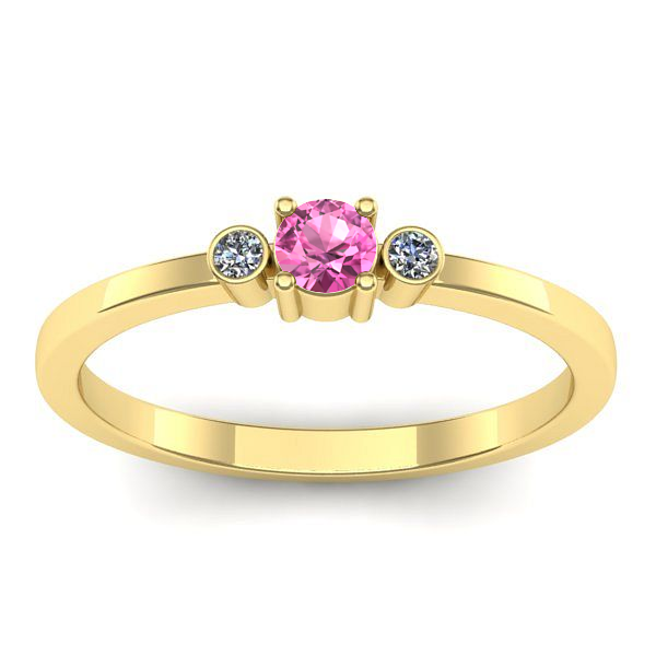 Inel de logodna cu safir roz rotund