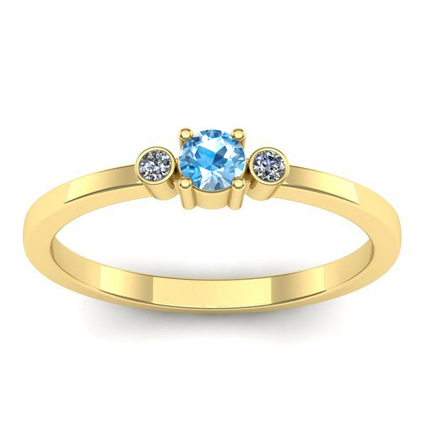 Inel cu topaz blue rotund