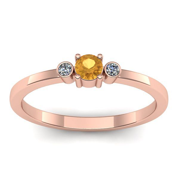 Inel de logodna cu citrin rotund