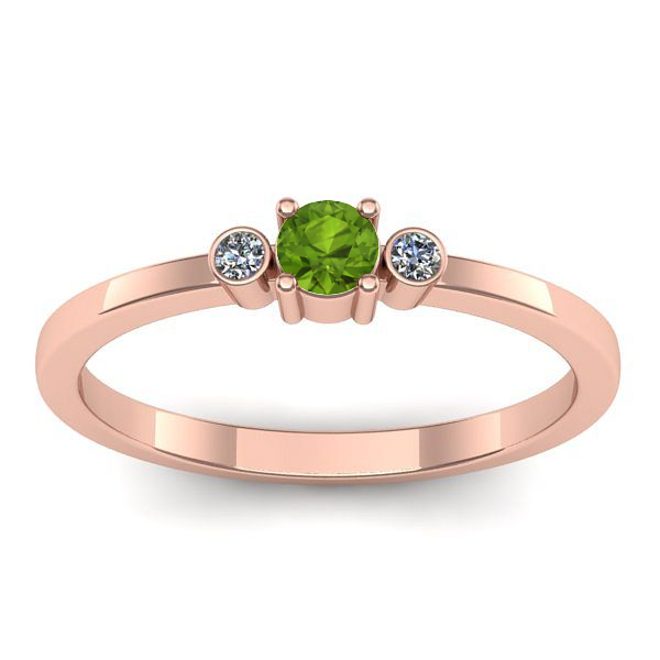 Inel cu peridot rotund