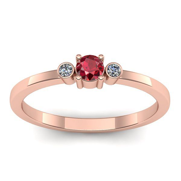 Inel cu rubin rotund