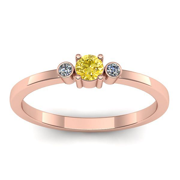 Inel cu safir galben rotund