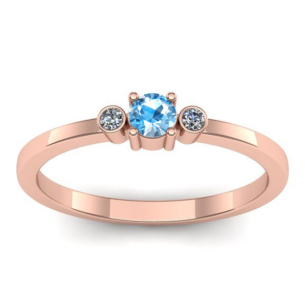 Inel de logodna cu topaz blue rotund