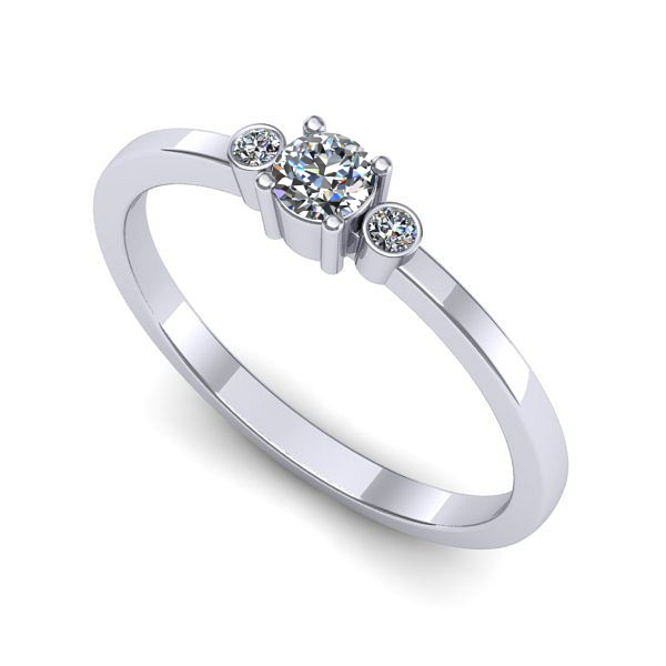 Inel de logodna din aur alb cu diamant