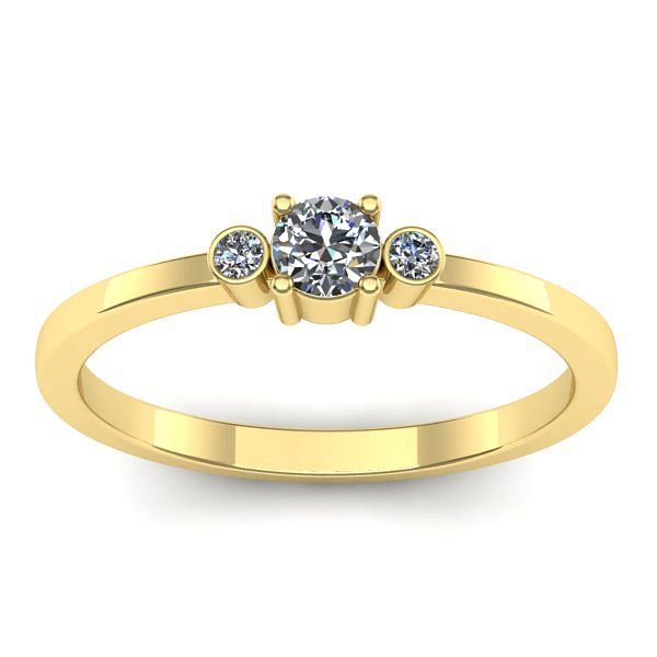 Inel cu diamant rotund