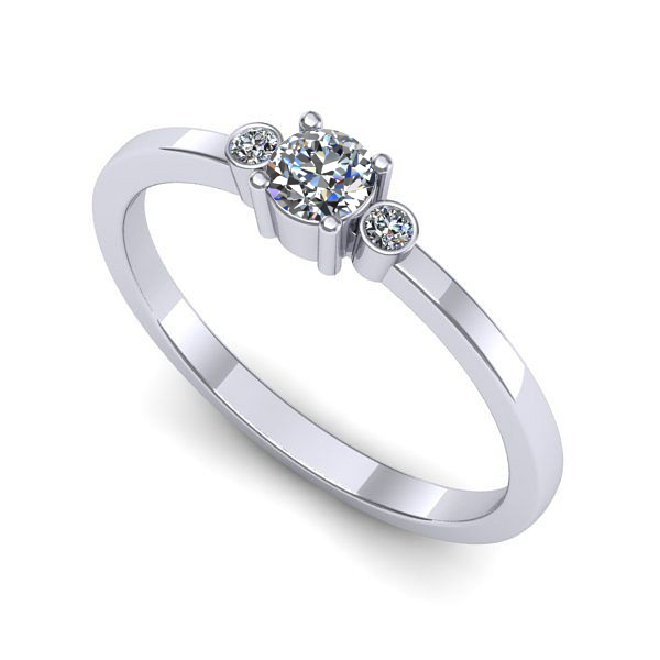 Inel logodna din aur alb cu diamant