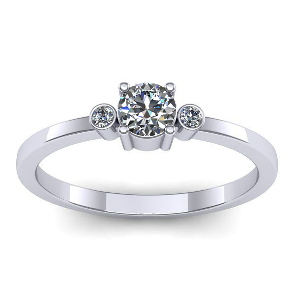 Inel logodna cu diamant rotund