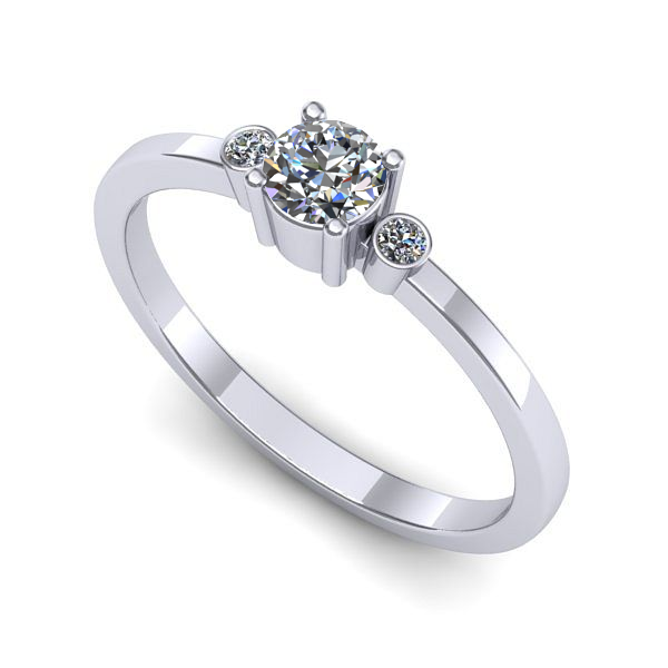 Inel logodna din aur alb cu diamant