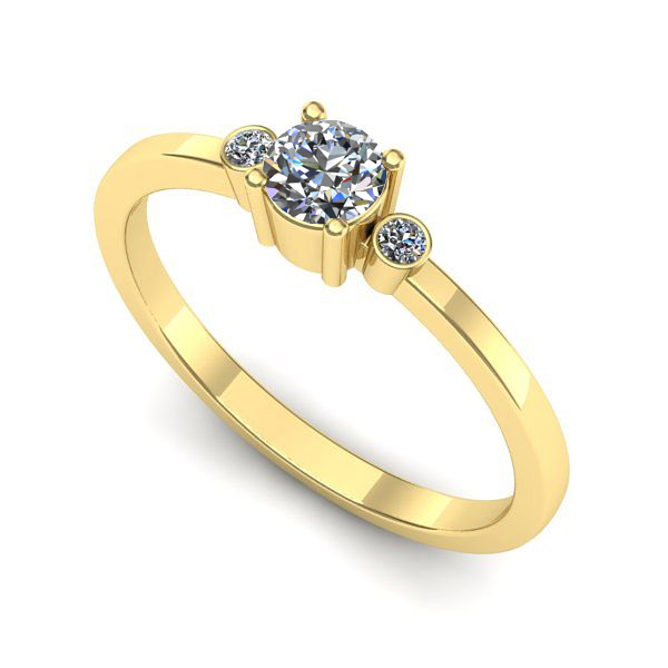 Inel de logodna din aur galben cu diamant