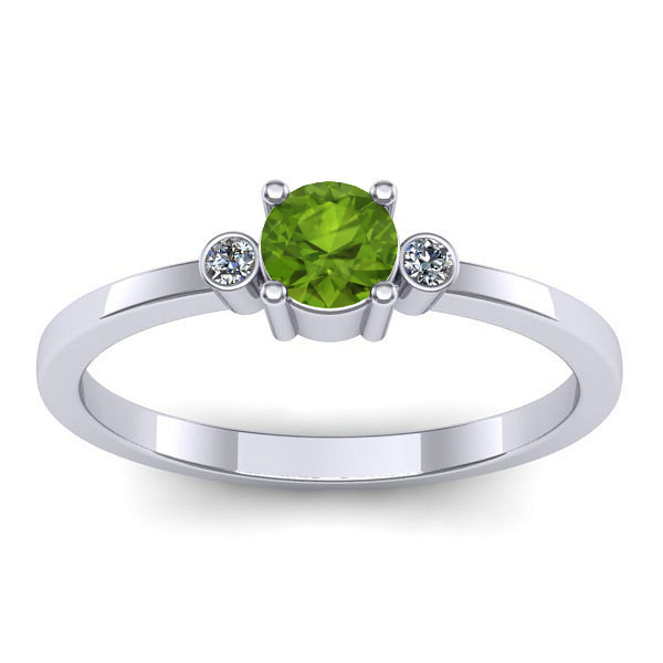 Inel cu peridot rotund