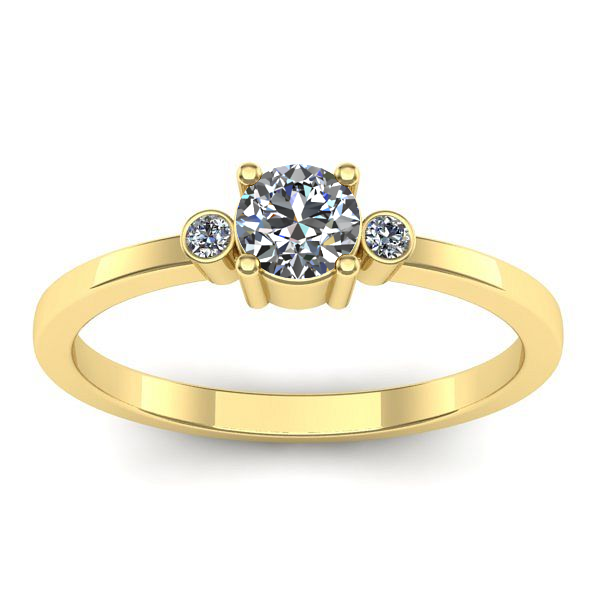 Inel cu diamant rotund